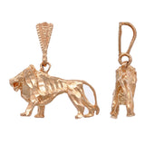 14k Rose Gold Diamond Cut Lion Charm Pendant 3.6 grams - Rose