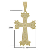14k Yellow Gold Khachkar Armenian Cross Charm Pendant 1.6" 4.6 grams - Yellow