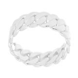 14k White Gold Miami Cuban Ring Curb Link Band 8mm Size 6 5.9 grams - 6