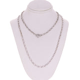 14k White Gold Solid Handmade Chain Necklace 20" 2.8mm 20.5 grams - White,20" 20.5 grams