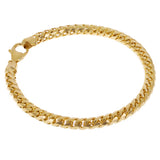 Italian 14k Yellow Gold Diamond Cut Franco Chain Bracelet 5.5mm 8.75" 34.8 grams - 5.5mm 8.75" 34.8 grams