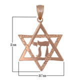 14k Rose Gold Jewish Star Of David Hebrew Chai Charm Pendant 2.2 grams - Rose