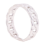 14k White Gold Cuban Link Ring Chain Stackable Ring Band Size 6.75 3.5 grams - White