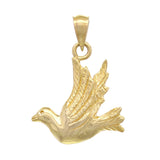 14k Yellow Gold Flying Dove Pendant - Yellow