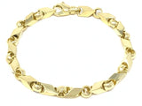 Men's 18k Yellow Gold Solid Handmade Fashion Link Bracelet 8" 7mm 33 grams