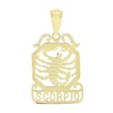 14k Yellow Gold Diamond Zodiac Sign Scorpio Pendant - Scorpio,Yellow