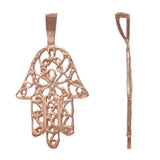14k Rose Gold Solid Hand of Fatima Hamsa Charm Pendant 0.8 gram - Rose