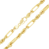14k Yellow Gold Solid Milano Figaro Rope Chain Necklace 24" 8mm 116.6 grams - 24" 116.6 grams