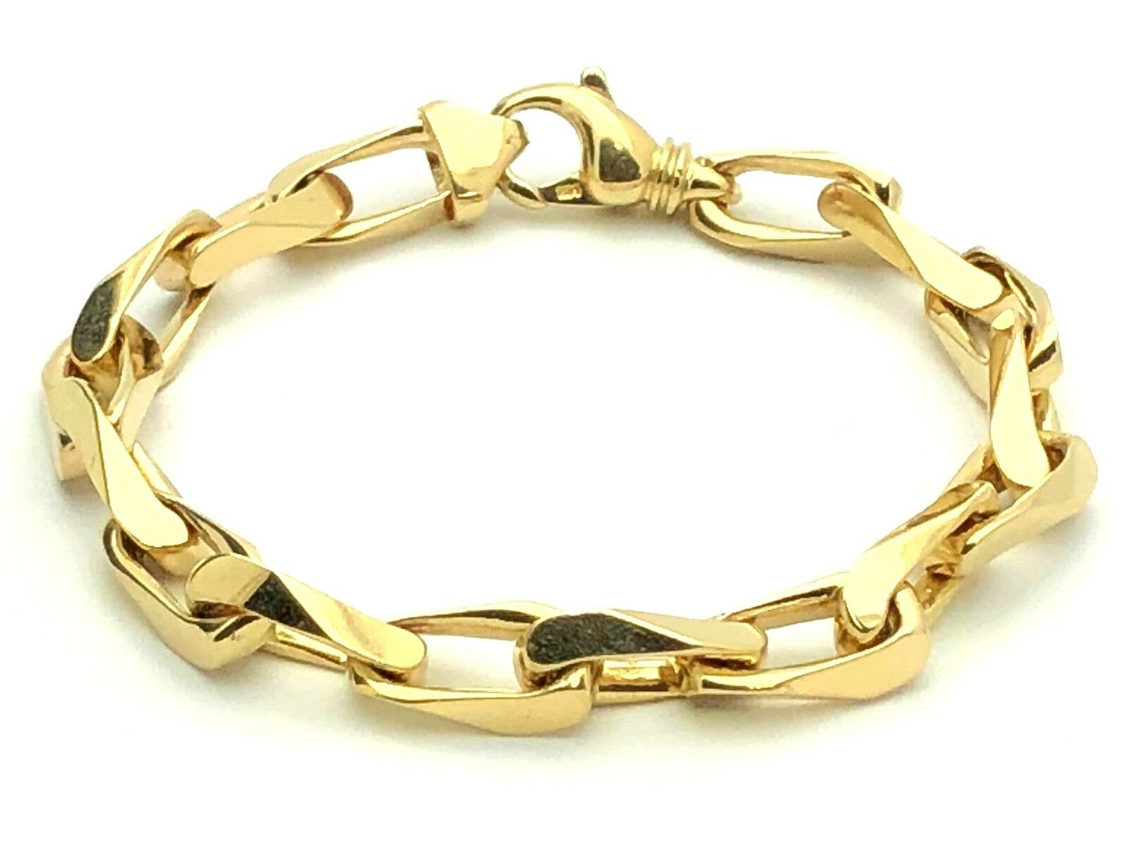 14k Yellow Gold Solid Handmade Fashion Link Chain Bracelet 8.5" 8.6mm 46.3 grams