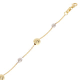 Italian 14k Two-Tone Gold Diamond Cut Ball Bead Station Bracelet 8.25" 4 & 6mm - 8.25" 6mm