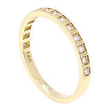 14k Yellow Gold 0.19ctw Diamond Etched Square Stacking Ring Wedding Band - Yellow