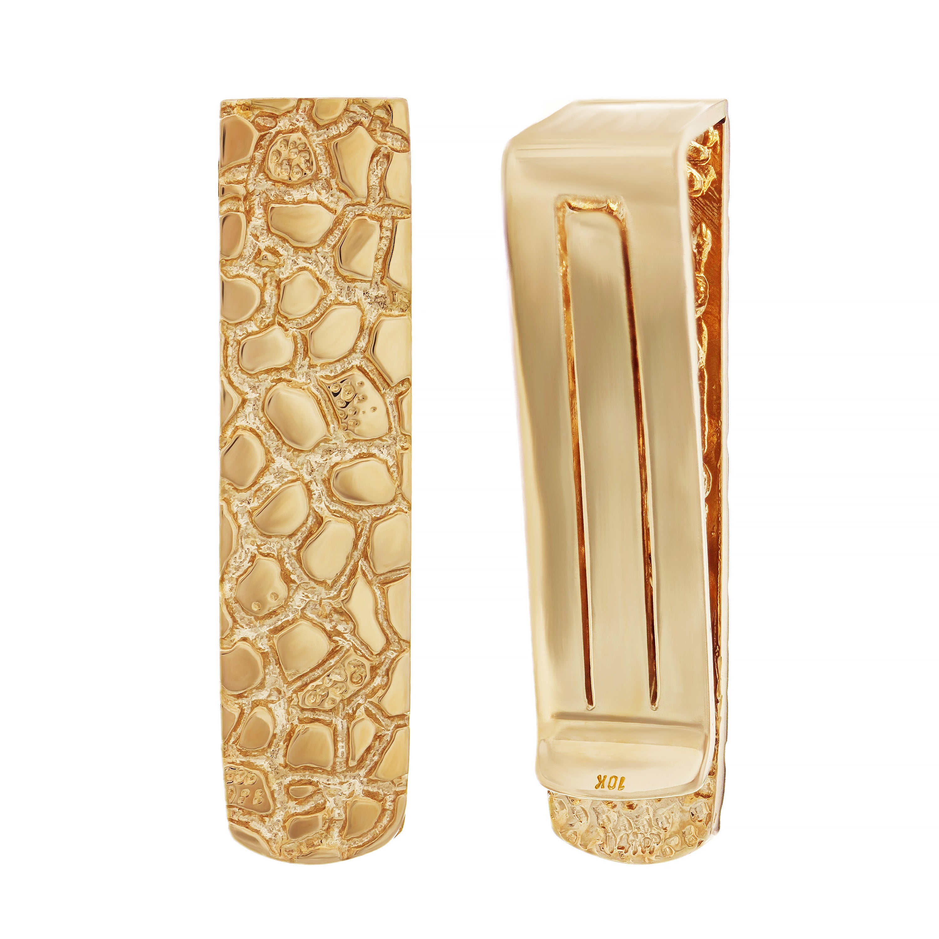 Men's 10k Rose Gold Solid Nugget Money Clip Money Holder 1.8" 11.5 grams - Rose