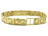 14k Yellow Gold Nugget ID Bracelet Adjustable 8"- 8.5" 13mm 33.9 grams