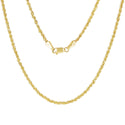 14k Yellow Gold Solid Diamond Cut Rope Chain Necklace 16"-30" 1.5mm to 12mm - 16"