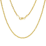 14k Yellow Gold Solid Diamond Cut Rope Chain Necklace 16"-30" 1.5mm to 12mm - 16"