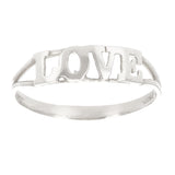 14k White Gold "LOVE" Ring Size 13 - White,Ring Size 13
