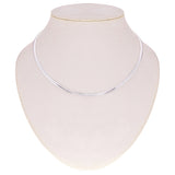 Women's Italian 14k White Gold Omega Necklace Choker 16" 4mm 24.3 grams - 24.3 grams