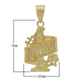 14k Yellow Gold Mother's Day Gift #1 MOM Pendant - Yellow