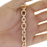 Italian 14k Yellow Gold Oval Link Charm Chain Bracelet 7.5" 10.8mm 8 grams