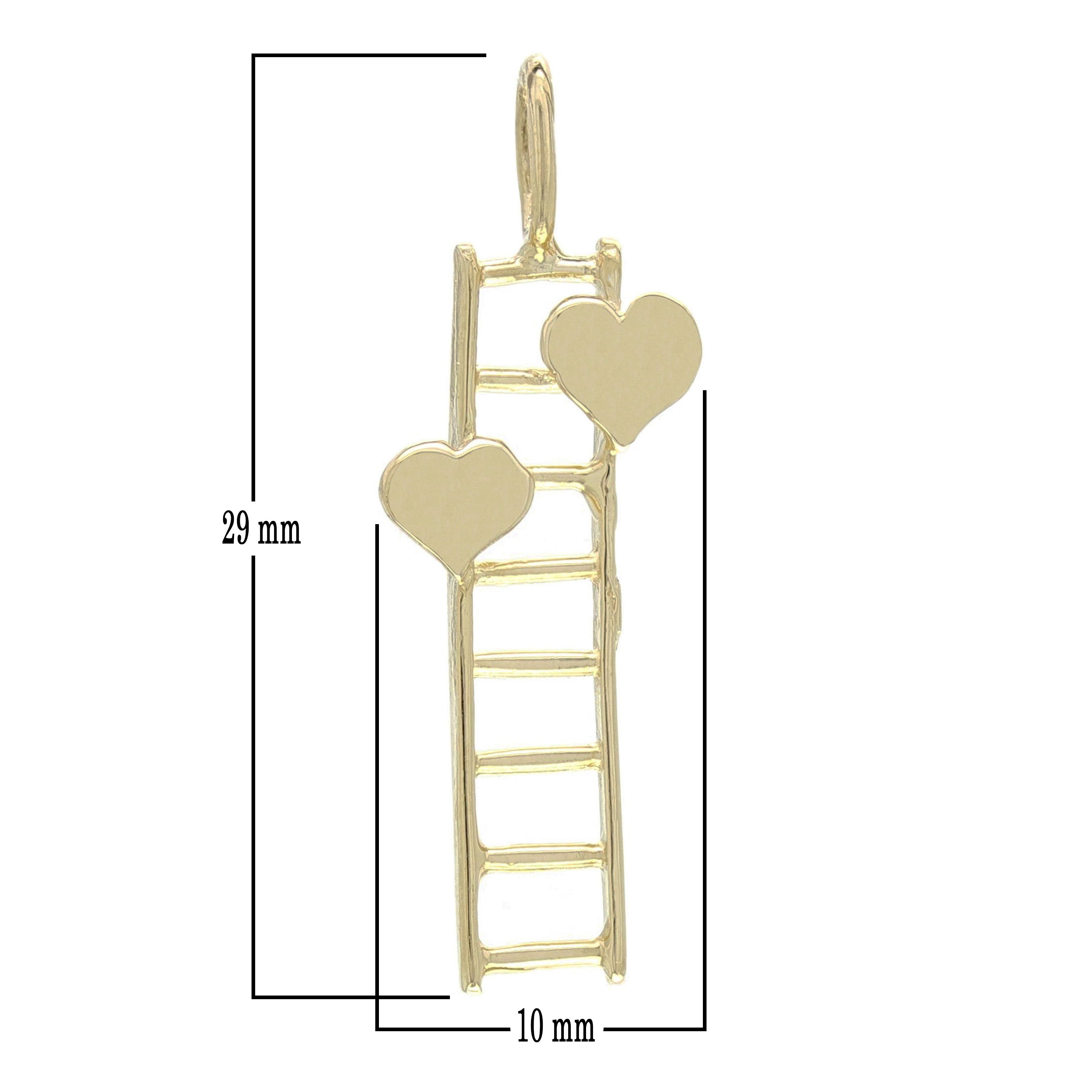 14k Yellow Gold Way To My Heart Ladder To My Heart Charm Pendant 1.2 grams