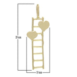 14k Yellow Gold Way To My Heart Ladder To My Heart Charm Pendant 1.2 grams