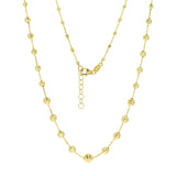 Italian 14k Yellow Gold Diamond Cut Graduated Ball Bead Necklace 18" 4.6 grams