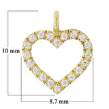 14k Yellow Gold Small Diamond Heart Pendant - Yellow