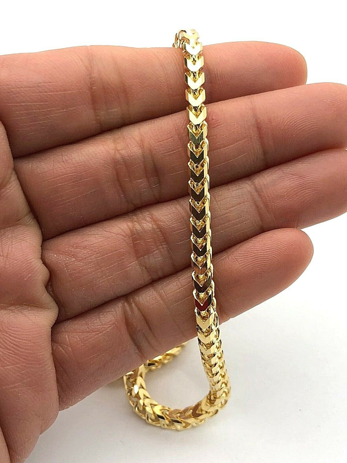 14k Yellow Gold Solid Franco Chain Link Necklace 28" 3.6mm 60.8 grams - 28"