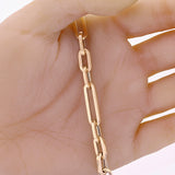 Italian 14k Yellow Gold Hollow Paper Clip Link Chain Bracelet 7.5" 6.8mm 7.9gram