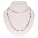 10k Yellow Gold Cuban Yellow Pave Link Chain Necklace 22" 5.9mm 26.8 grams - 22"