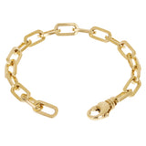 14k Yellow Gold Solid Handmade Paper Clip Chain Bracelet 7" 6.7mm 17 grams - Yellow,7" 17 grams