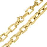 Men's 10k Yellow Gold Solid Handmade Link Chain Necklace 20" 8.5mm 108.7 grams - 20"