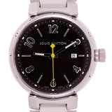 Louis Vuitton Men's Tambour Quartz White Rubber Strap