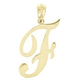 14k Yellow Gold Initial Letter F Alphabet Charm Pendant - Letter F,Yellow