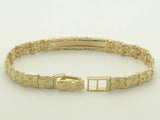 10k Yellow Gold Nugget ID Bracelet Adjustable 8" 9.8mm 22.7 grams
