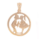 14k Rose Gold Boy and Girl Kissing Charm Pendant 2.7 grams - Rose