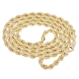 14k Yellow Gold Solid Diamond Cut Rope Chain Necklace 16"-30" 1.5mm to 12mm - 20"