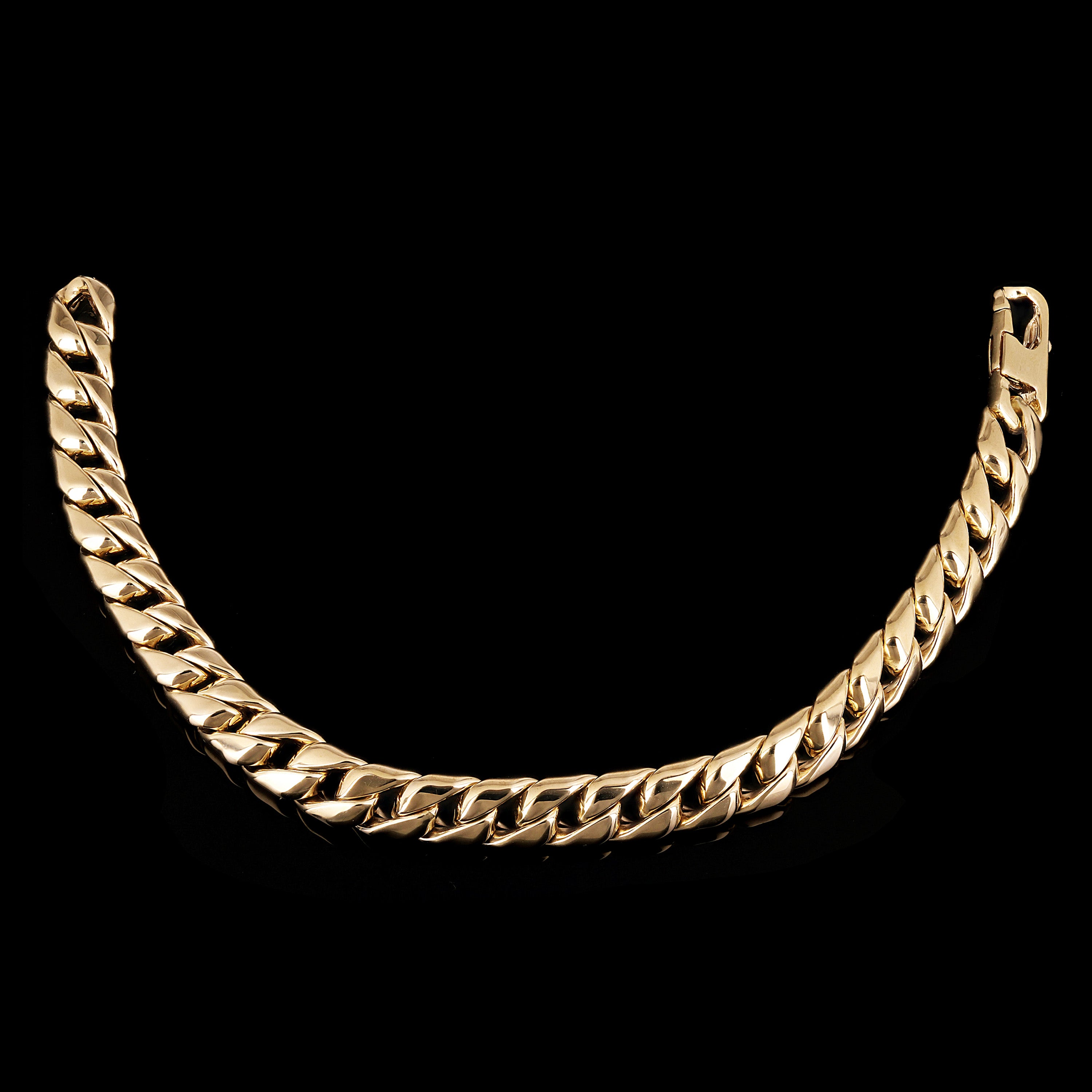 Italian 14k Yellow Gold Hollow Miami Cuban Chain Bracelet 8.25" 8.6mm 18 grams