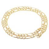 Men's Italian 14k Yellow Gold Solid Figaro Chain Necklace 22" 6.5mm 29.1 grams - 22"