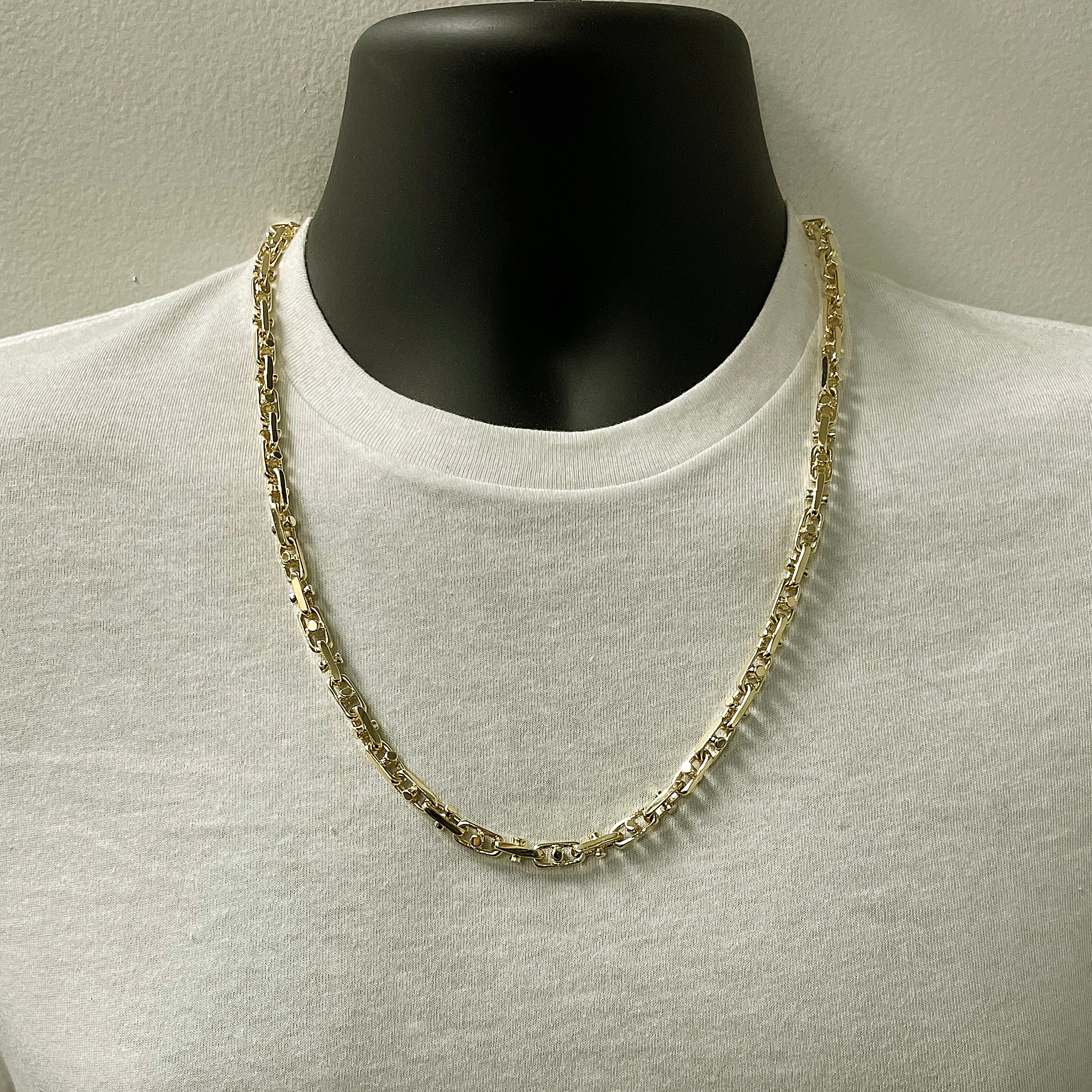 14k Yellow Gold Solid Heavy Handmade Link Chain Necklace 20" 7mm 72.3 grams - 20"