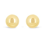 Italian 14k Yellow Gold High Shine Classic Round Bead Ball Stud Earrings 6mm - 6 mm