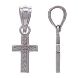 14k White Gold Religious Cross Pendant - White