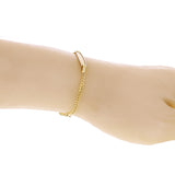 Italian 14k Two Tone Gold Engravable Baby Kids ID Bracelet 5.5" 5mm 1.7 grams