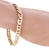 10k Yellow Gold Solid Anchor Mariner Link Chain Bracelet 7.5" 7.7mm 17.5 grams - 7.5"