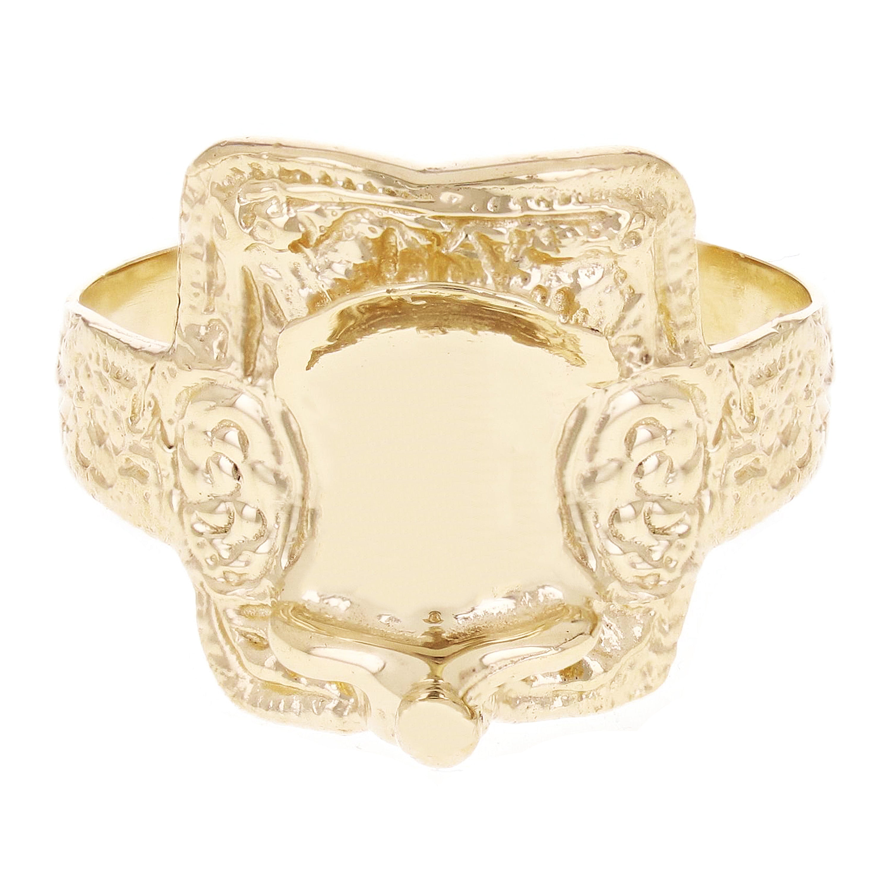 14k Yellow Gold Solid Horse Saddle Seat Ring Size 6 - Ring Size 6