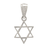 14k White Gold Solid Jewish Star of David Charm Pendant 0.4 grams - White