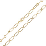 Italian 14k Yellow Gold Hollow Paper Clip Chain Necklace 18" 4.7mm 6.7 grams - 18"