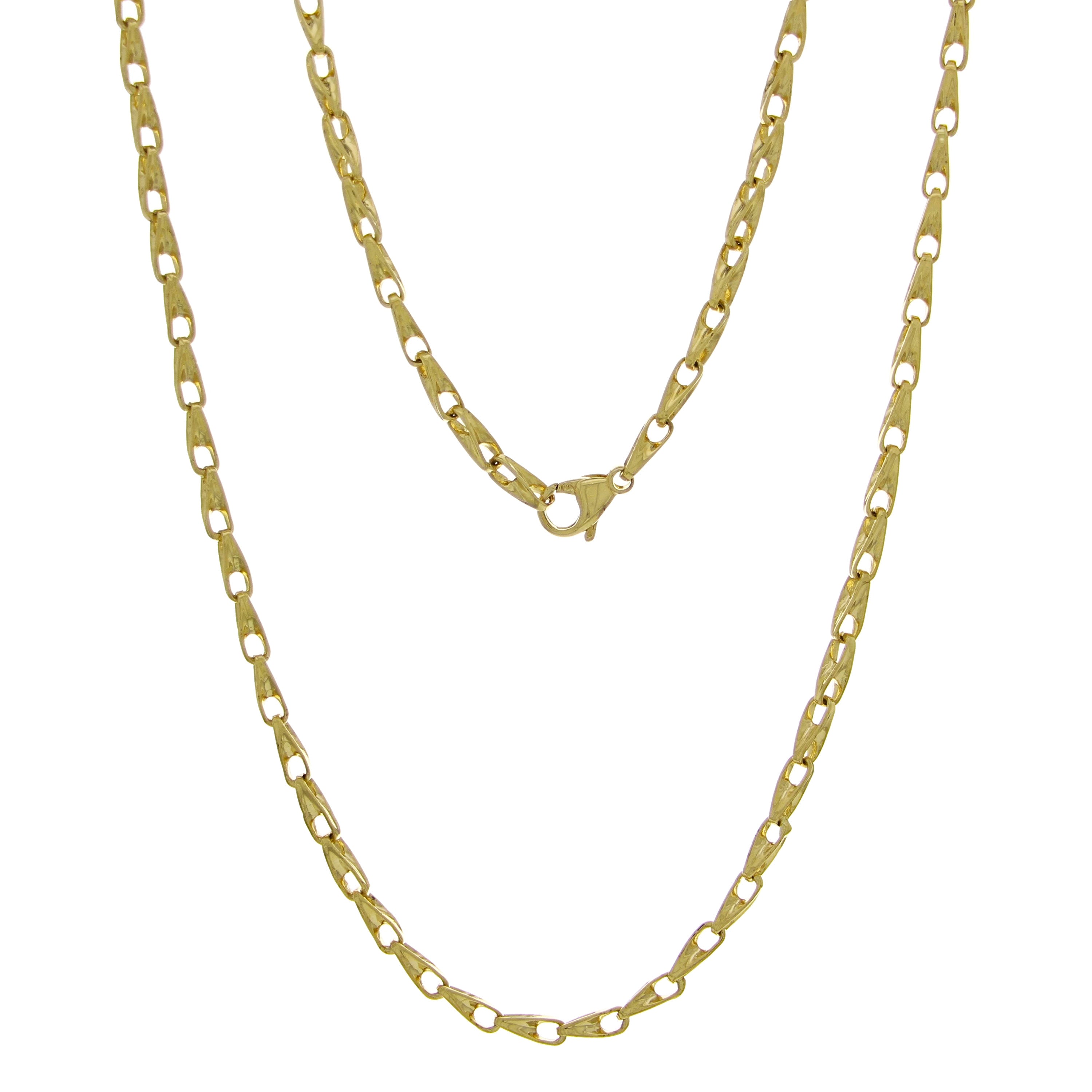 14k Yellow Gold Handmade Fashion Link Necklace 24" 3.5mm 32 grams