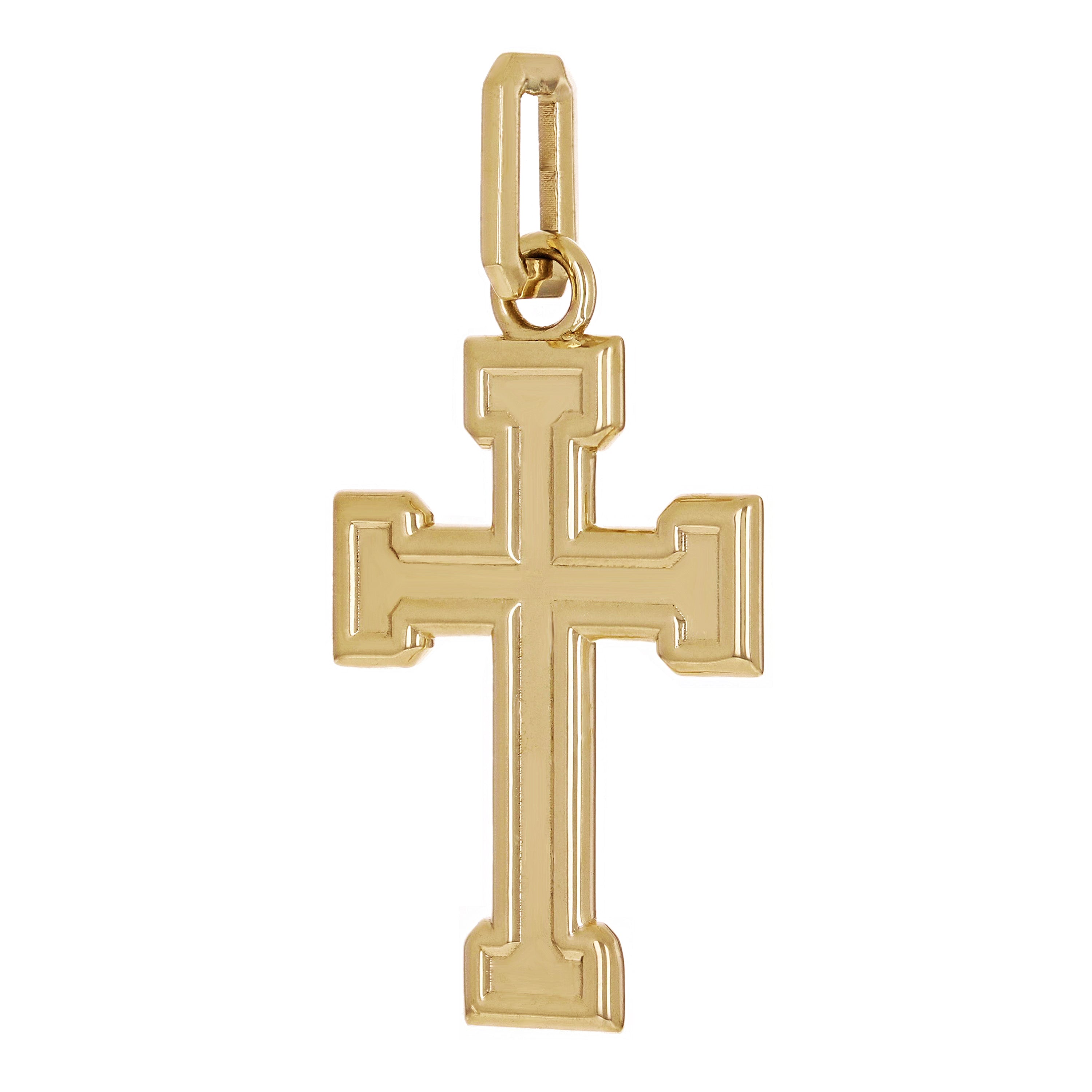 14k Yellow Gold Solid Heavy Big 3D Cross Pendant 2.2" 16 grams