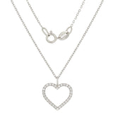 14k Yellow White or Rose Gold 0.10ctw Natural Diamond Heart Charm Pendant Necklace 18"